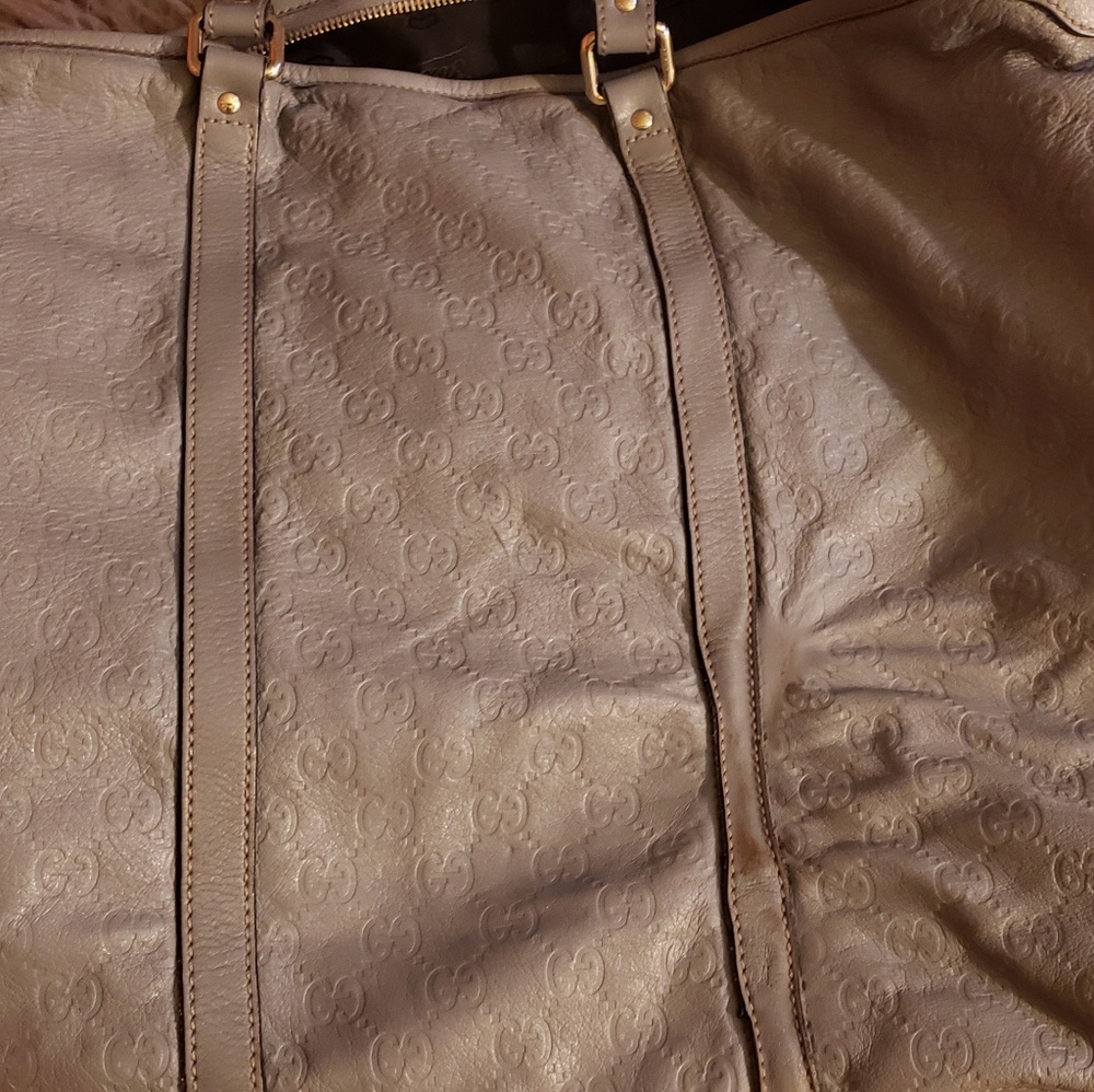 Grey leather Guccissima large tote bag - Picture 7 of 7